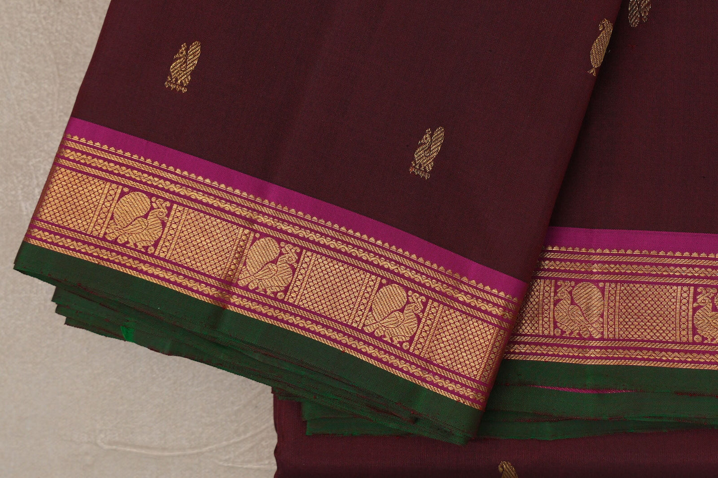 Reddish Maroon Vintage Kanjivaram Silk Saree border