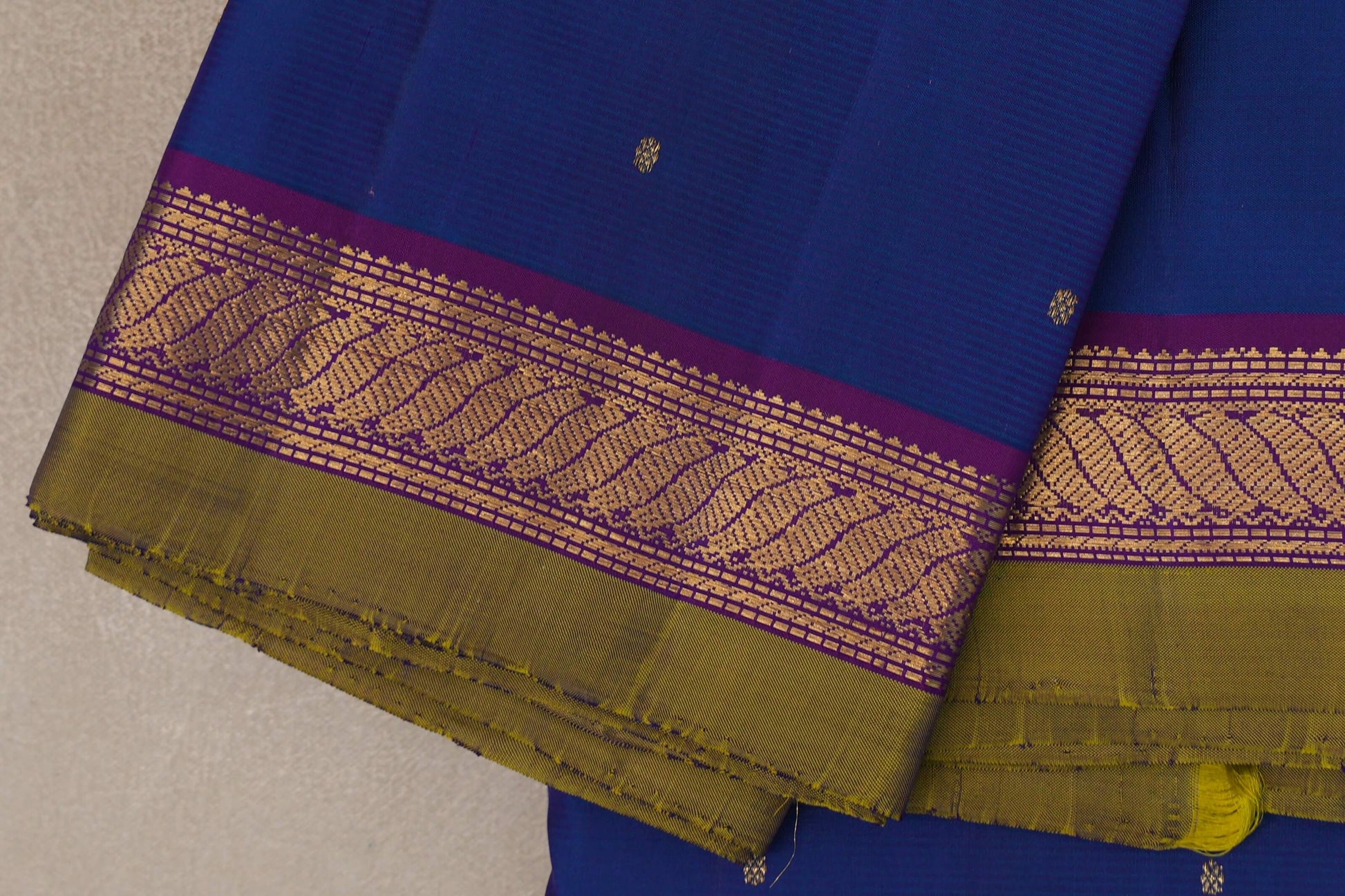 Classic Blue Vintage Kanjivaram Silk Saree border