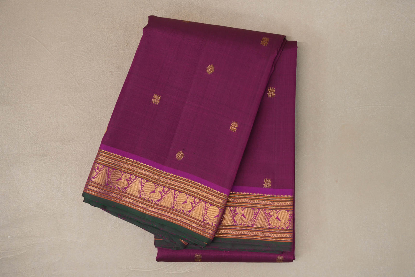Deep Magenta Vintage Kanjivaram Silk Saree