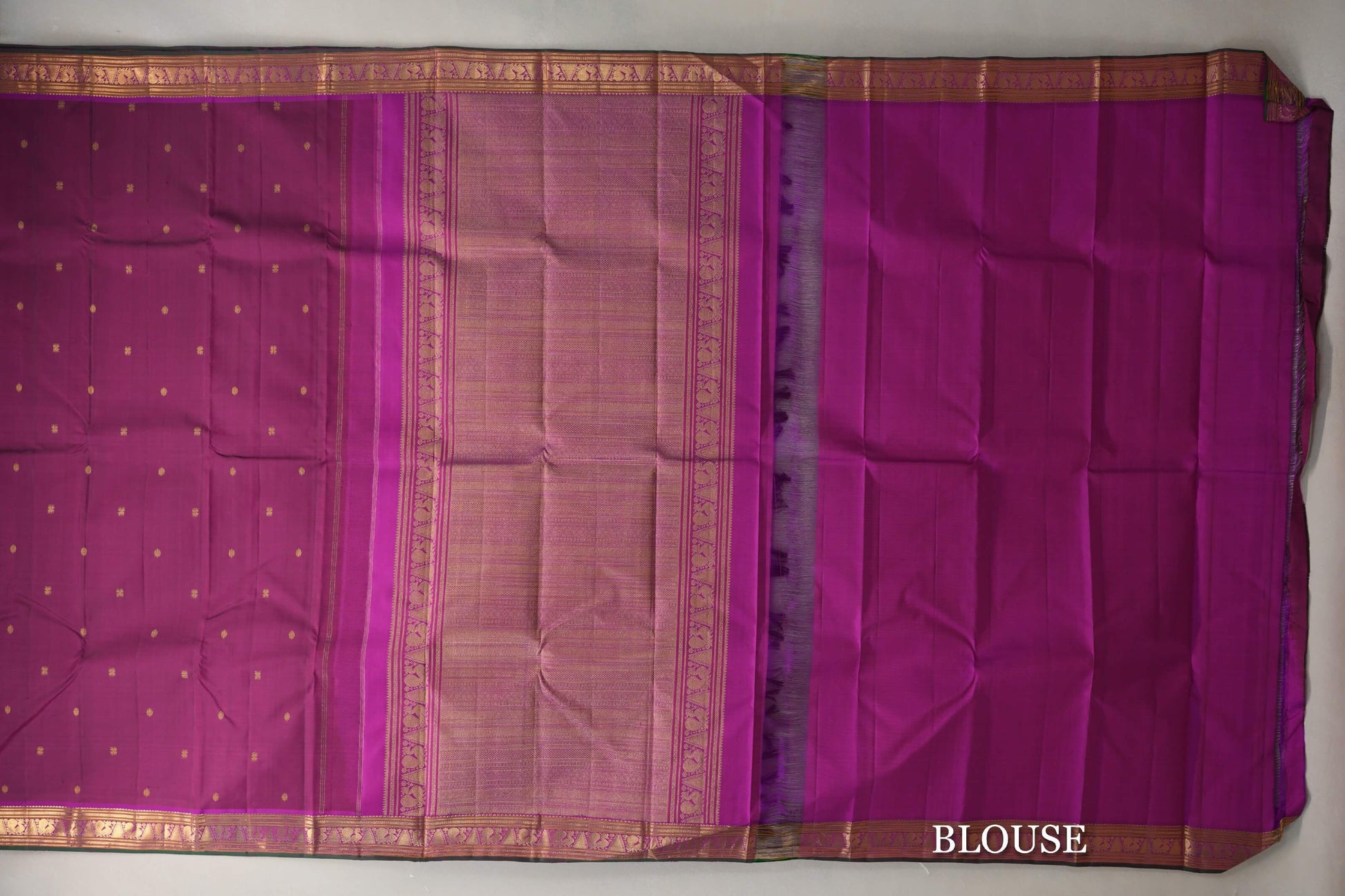 Deep Magenta Vintage Kanjivaram Silk Saree blouse