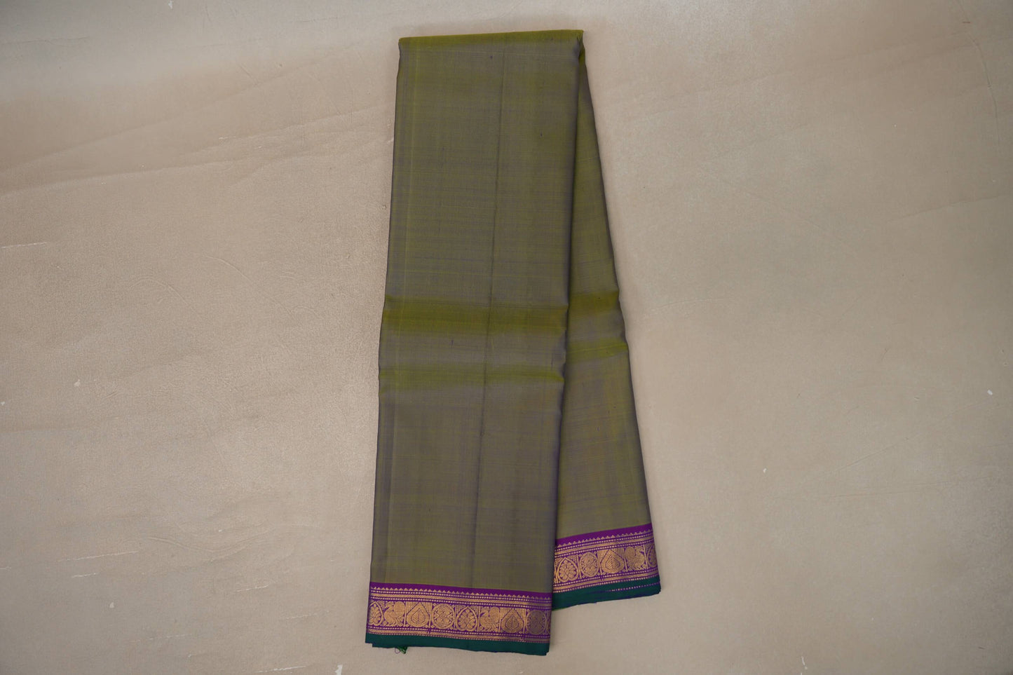 Online Dual Tone of Green & Blue Vintage Kanjivaram Silk Saree