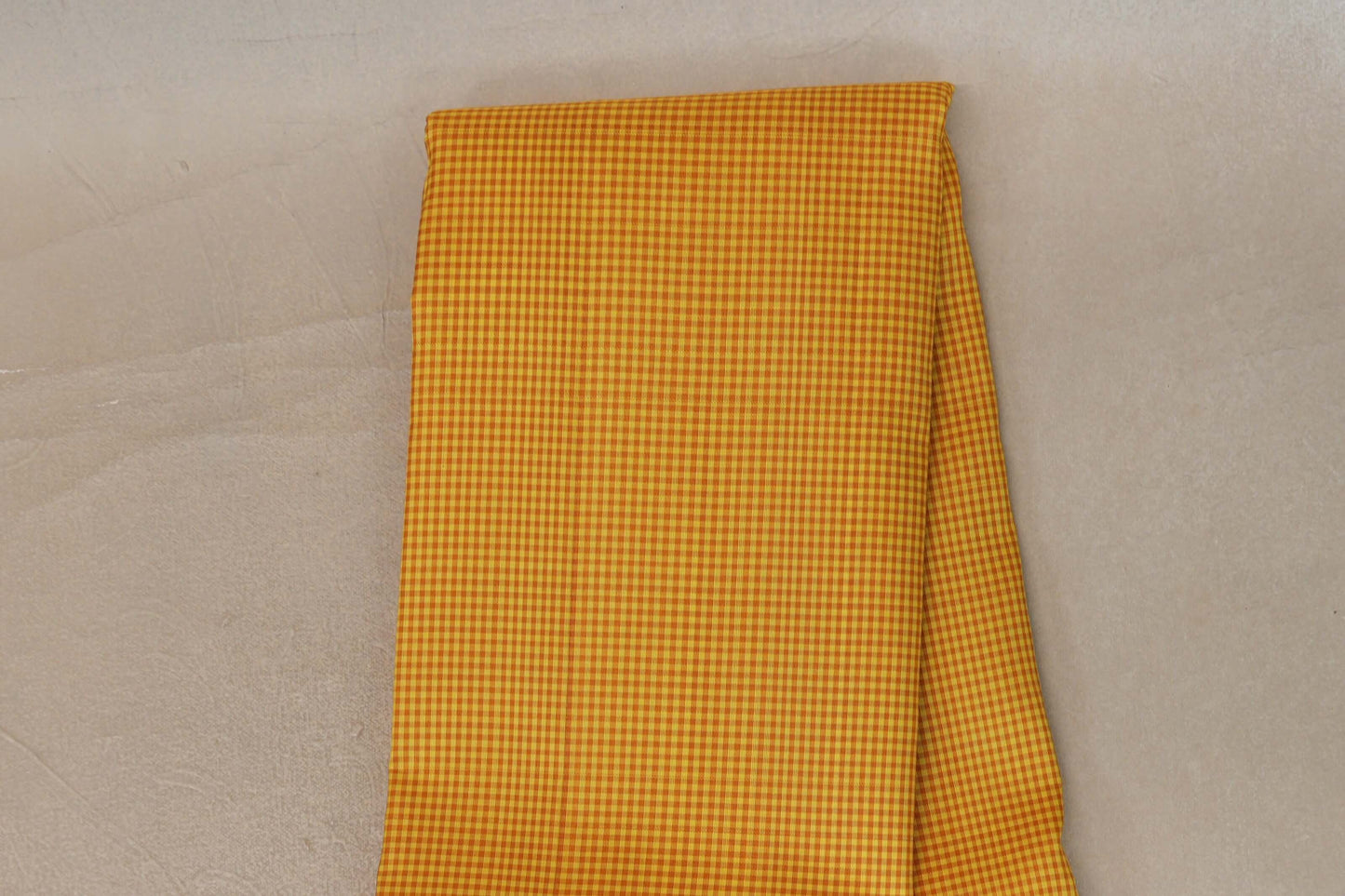 Online Yellow with Mustard Checks with Rettai Pettu Borders Vintage Kanjivaram Silk Saree body