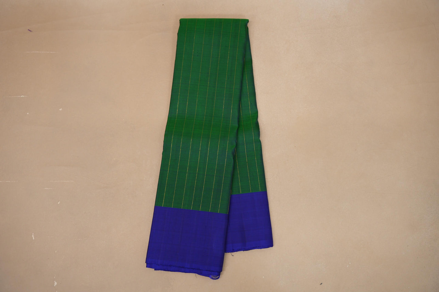 Emerald green with Royal blue border Vintage Kanjivaram Silk Saree SS8697