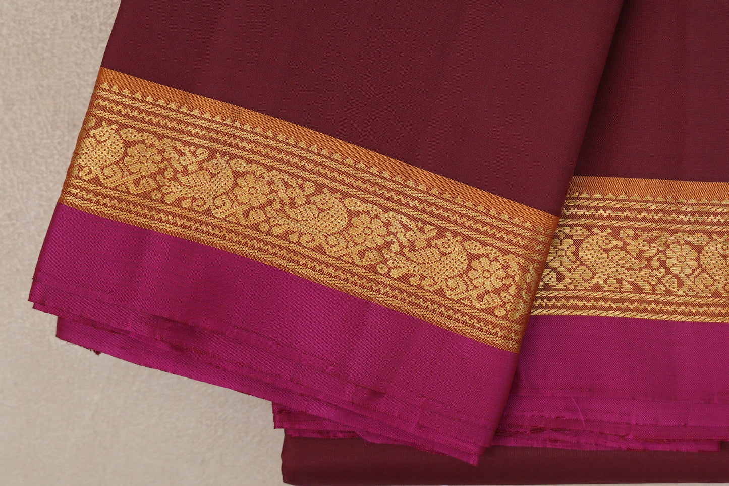 Deep Maroon Vintage Kanjivaram Silk Saree border