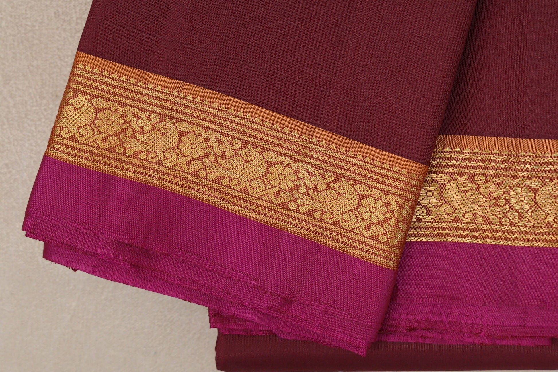 Deep Maroon Vintage Kanjivaram Silk Saree border