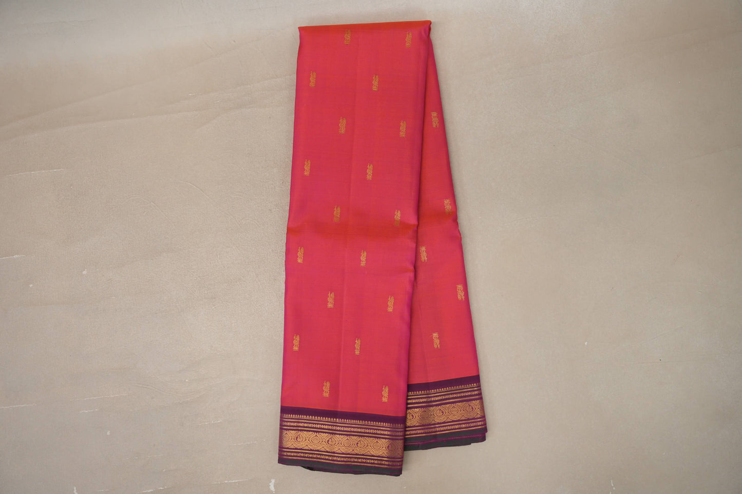 Online Dual Tone of Orange & Pink Vintage Kanjivaram Silk Saree