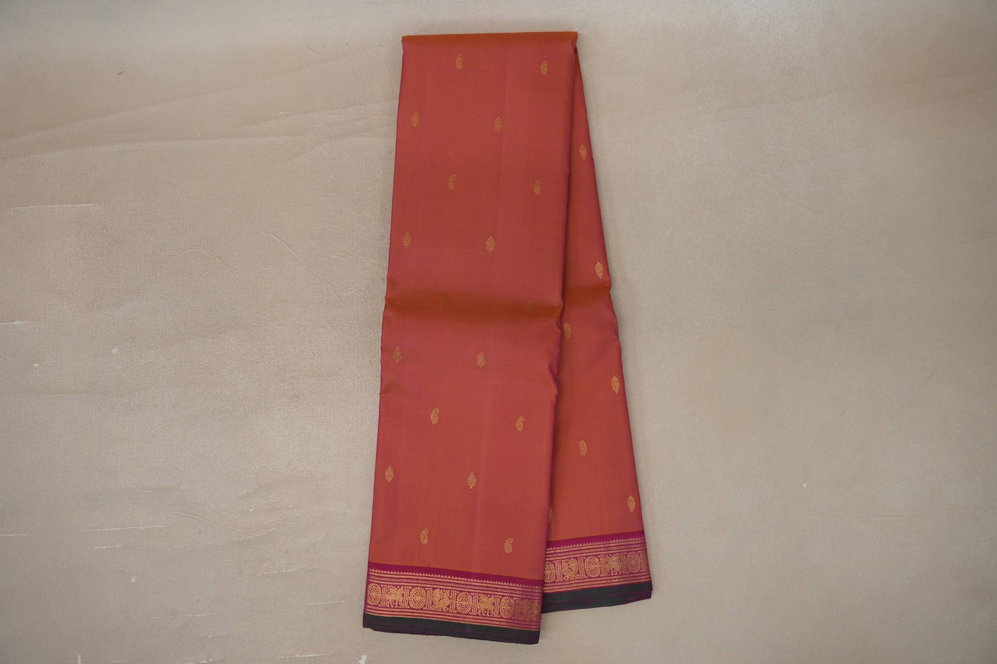 Online Dual Tone of Mustard & Pink Vintage Kanjivaram Silk Saree