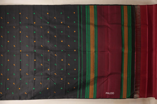 Black Vintage Kanjivaram Silk Saree