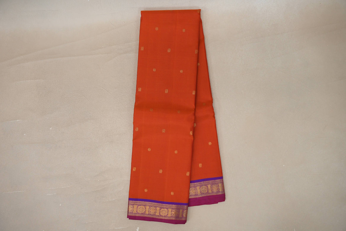 Online Rust Orange Vintage Kanjivaram Silk Saree