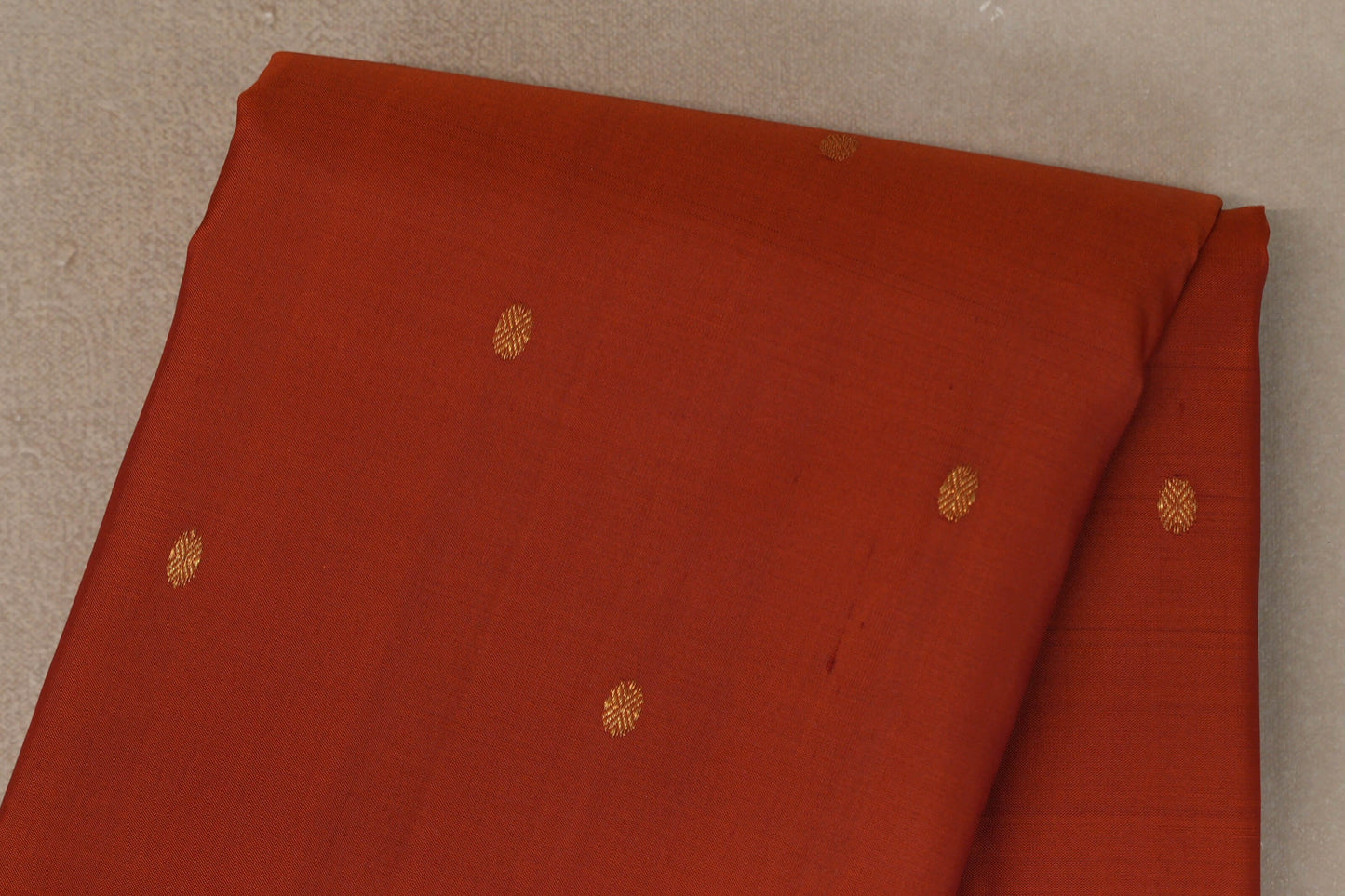 Rust Orange with Deep Plum Borders Vintage Kanjivaram Silk Saree body