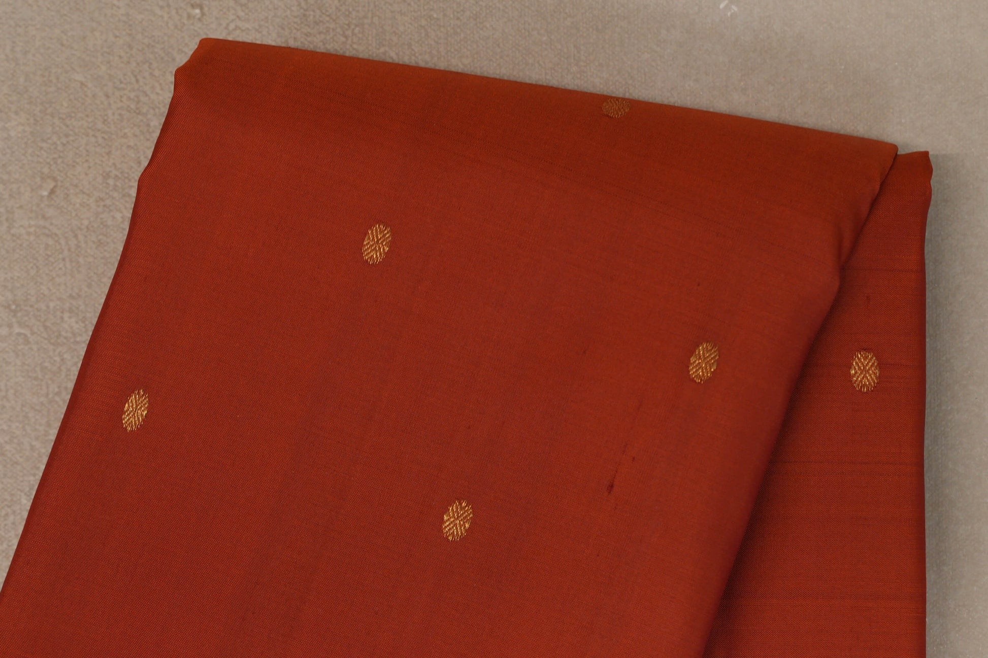 Rust Orange with Deep Plum Borders Vintage Kanjivaram Silk Saree body