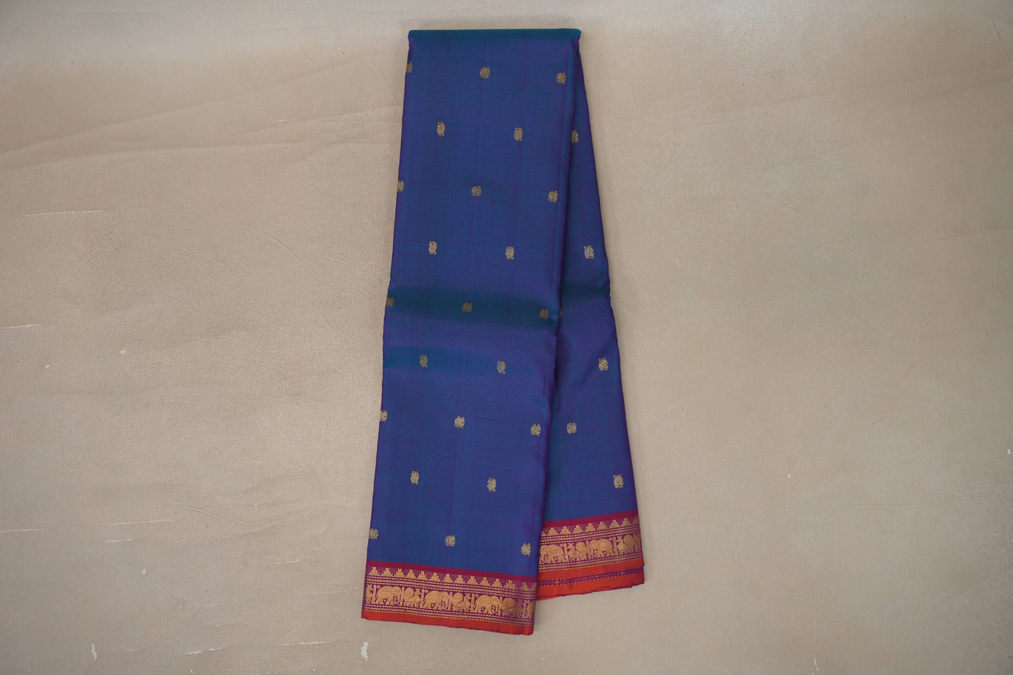 Online Teal Blue with Magenta Pink Borders Vintage Kanjivaram Silk Saree