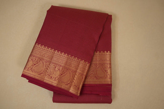 Maroon light weight kanchipuram silk saree 