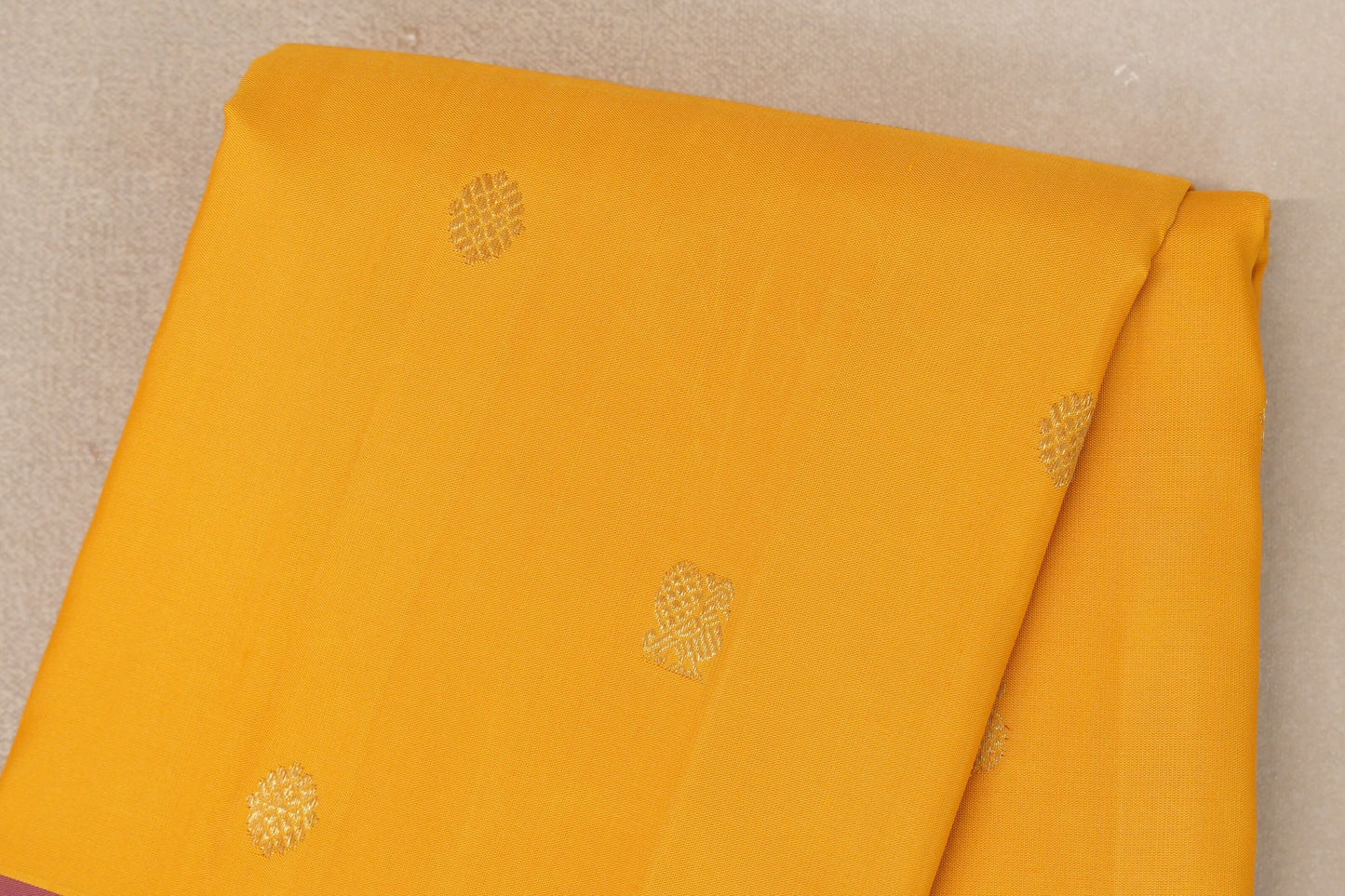 Yellow with Pink with Green Selvedge Borders Vintage Kanjivaram Silk Saree body