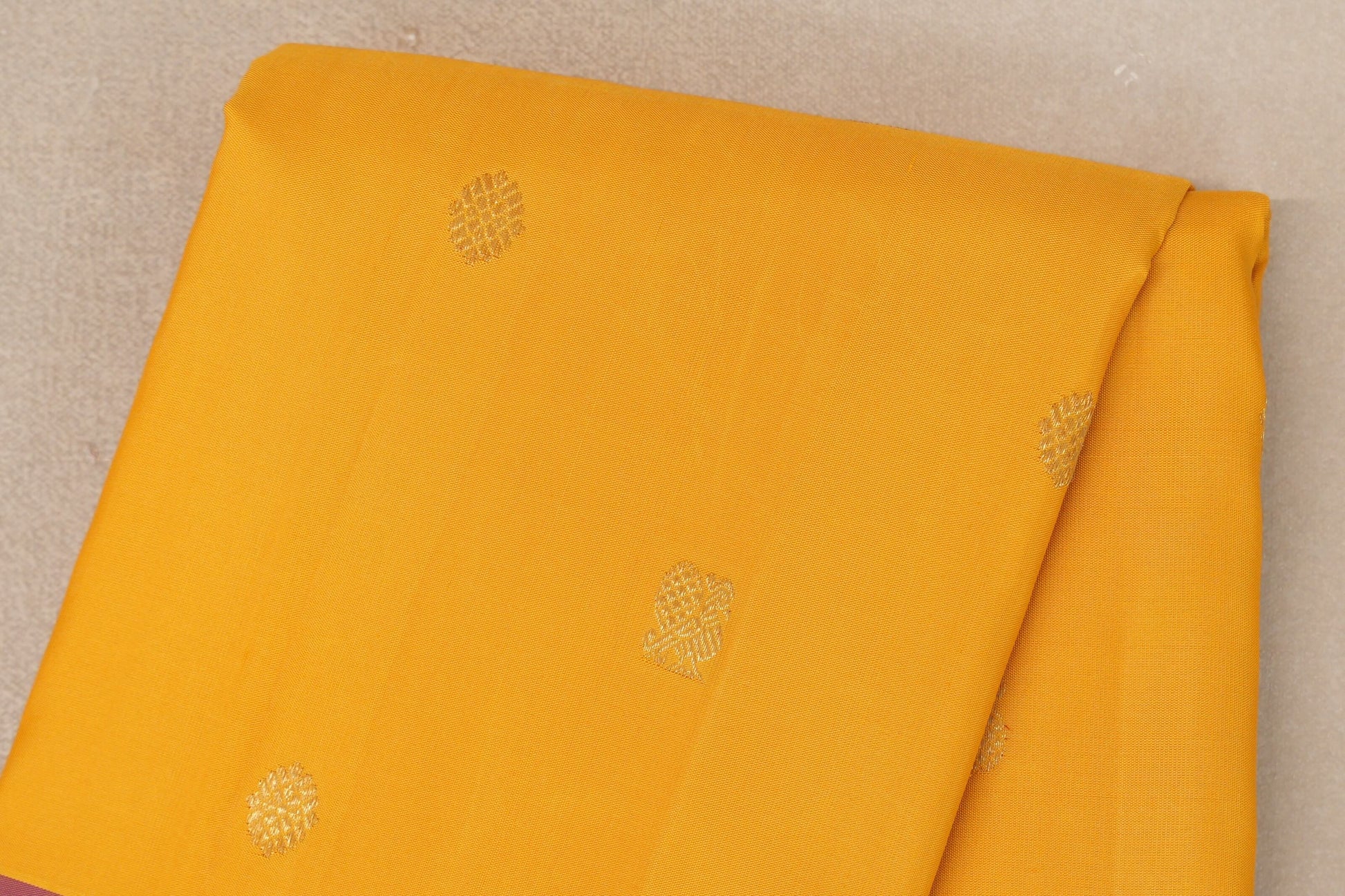 Yellow with Pink with Green Selvedge Borders Vintage Kanjivaram Silk Saree body