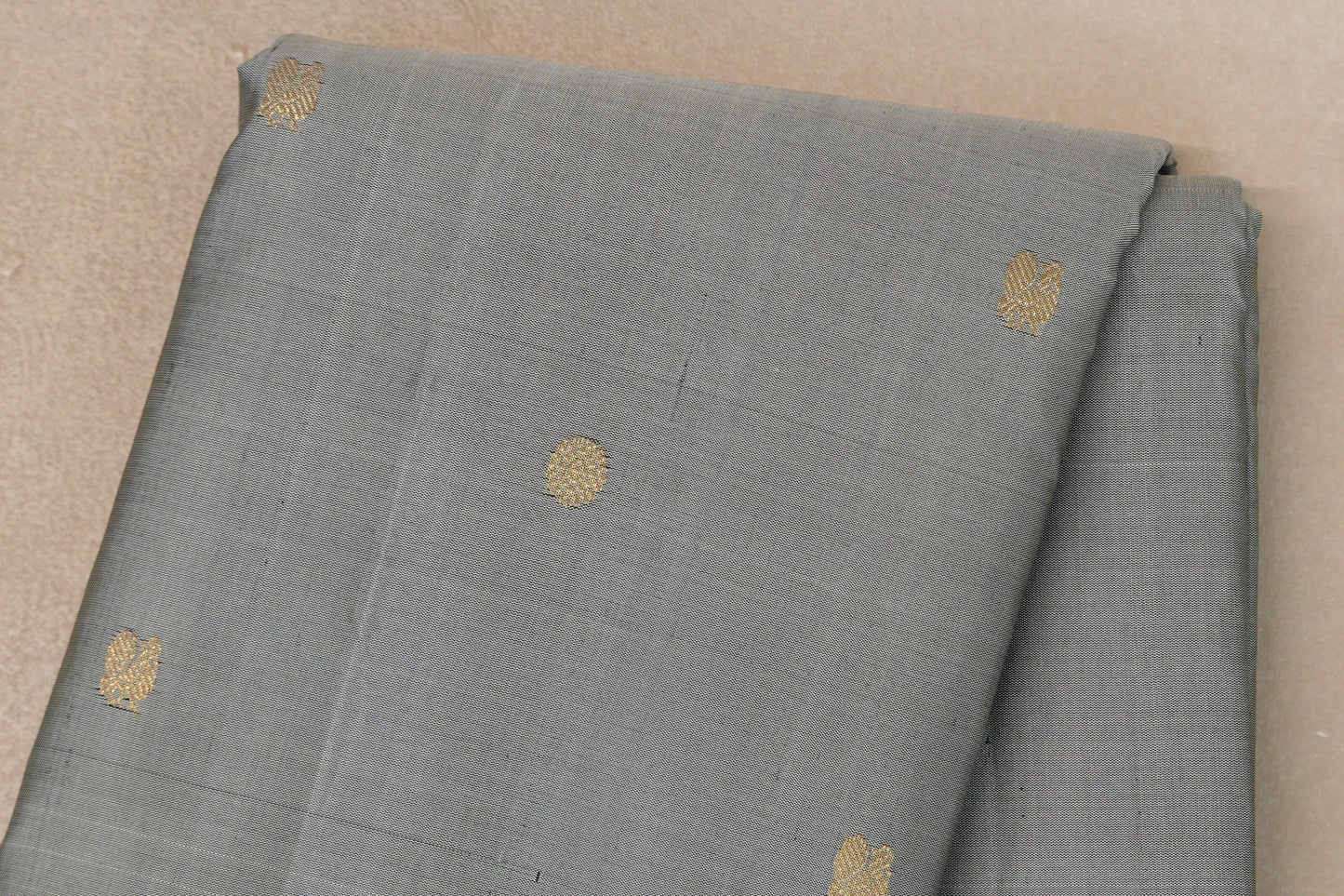 Grey with Maroon with Rust Selvedge Borders Vintage Kanjivaram Silk Saree body