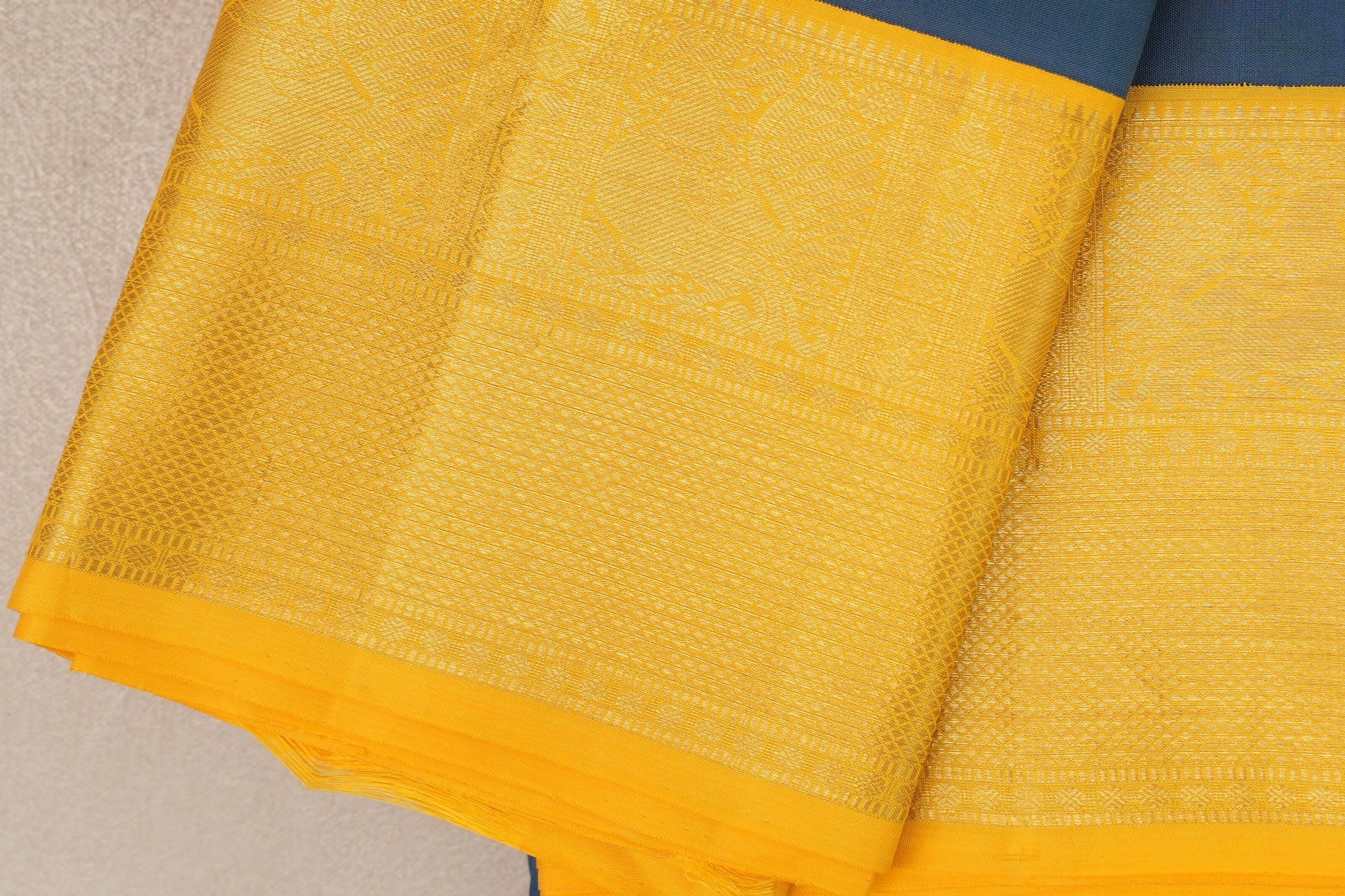 Jet Gray Vintage Kanjivaram Silk Saree border