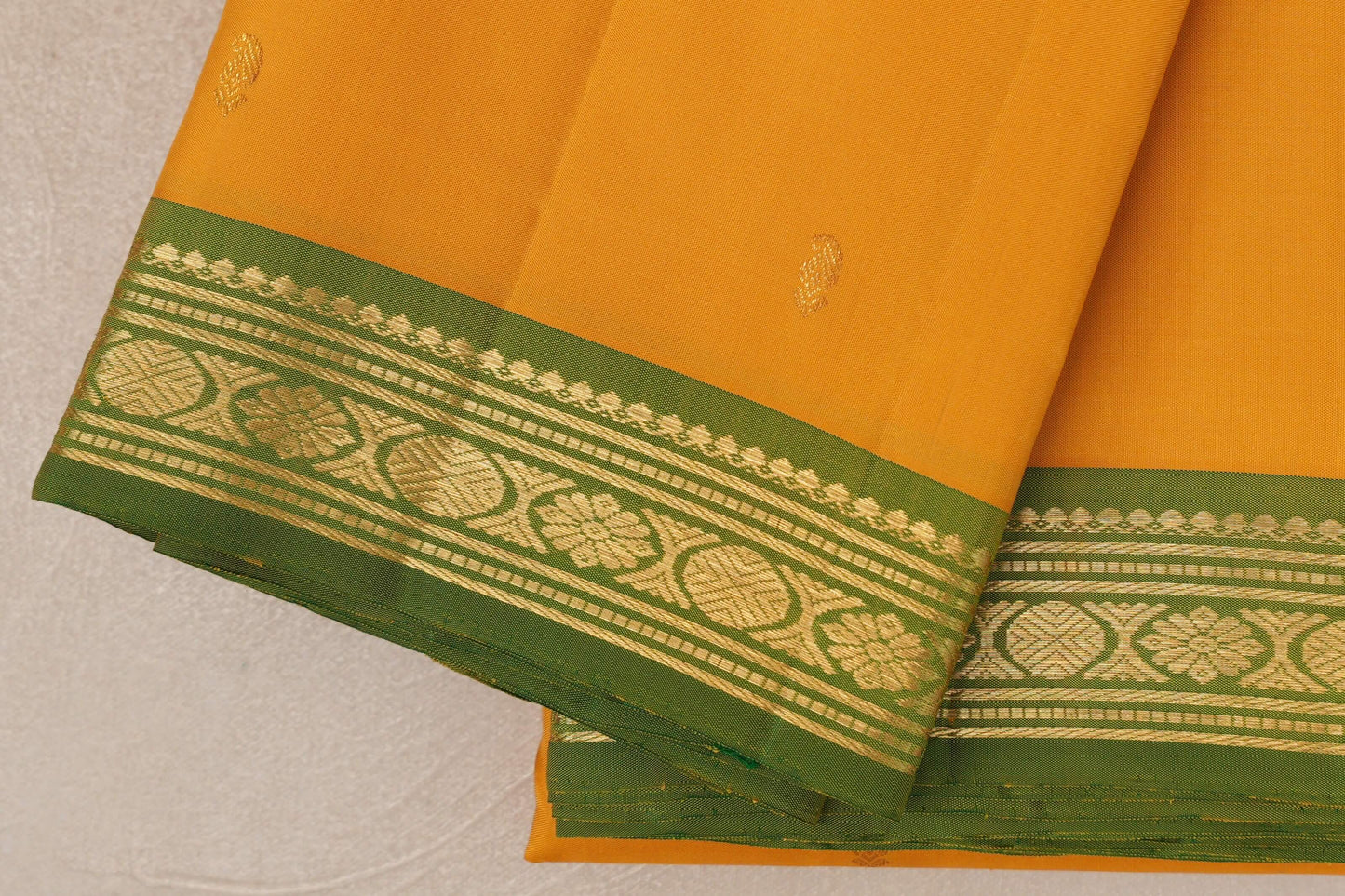 Mustard Vintage Kanjivaram Silk Saree border