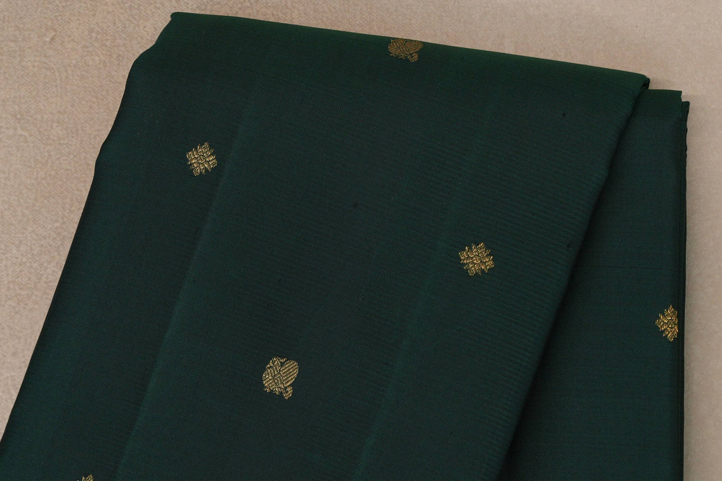 Dark Bottle Green with Magenta with Mustard Selvedge Borders Vintage Kanjivaram Silk Saree body