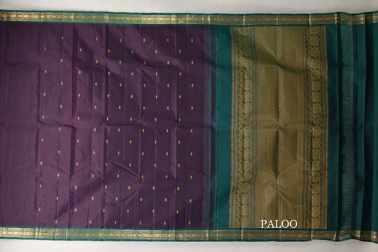Kanchana Brown with Emerald green Borders Vintage Kanjivaram Silk Saree paloo