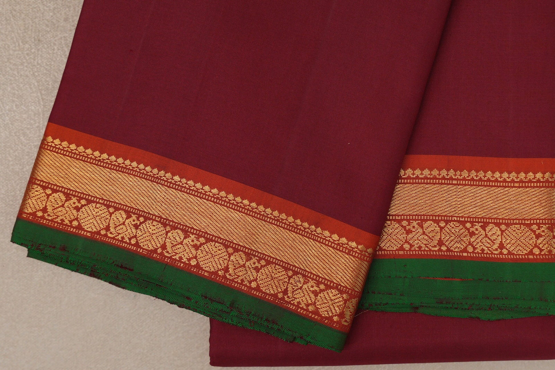 Maroon Vintage Kanjivaram Silk Saree border