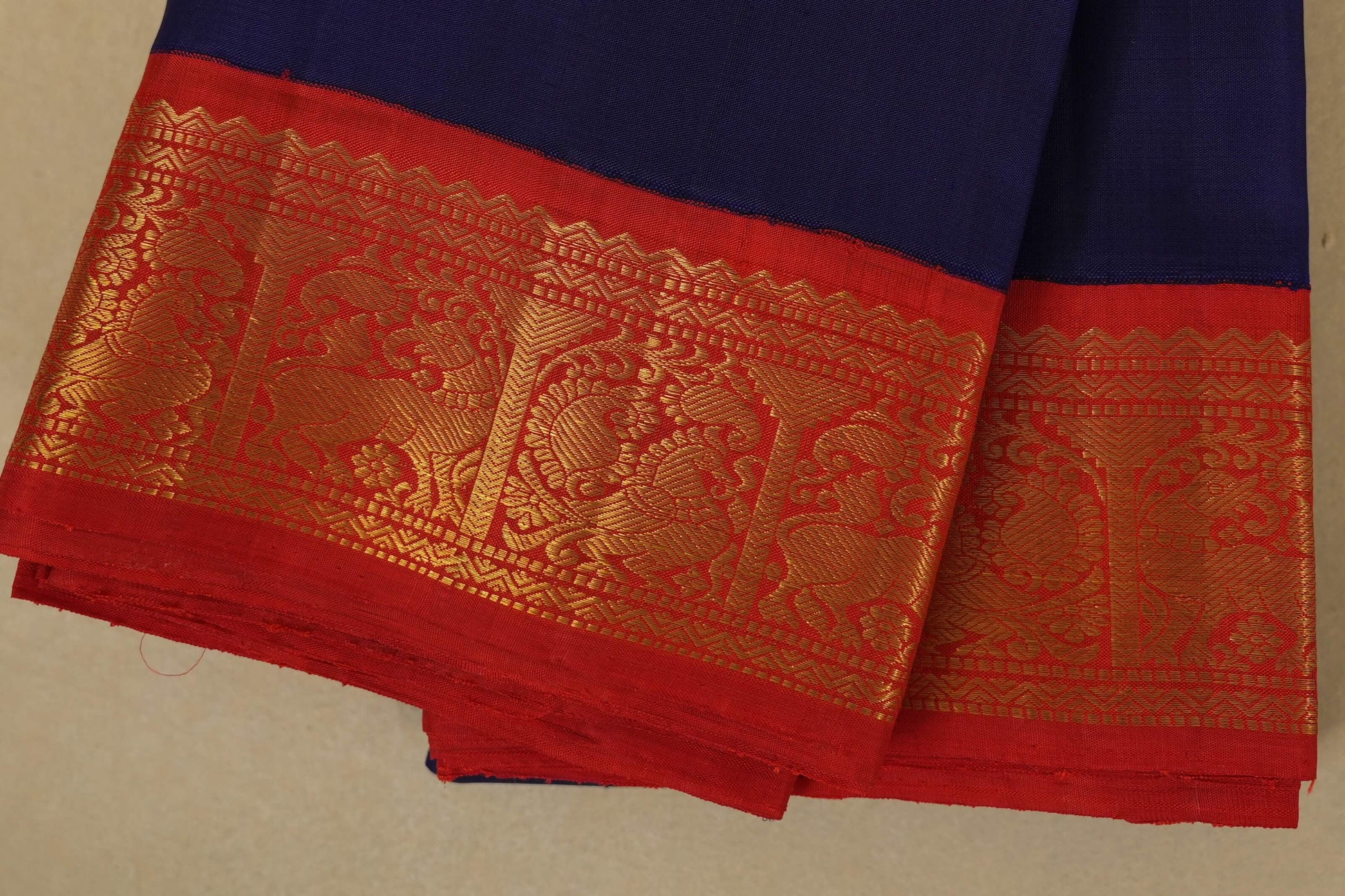 Blue Kanjivaram Silk Saree border