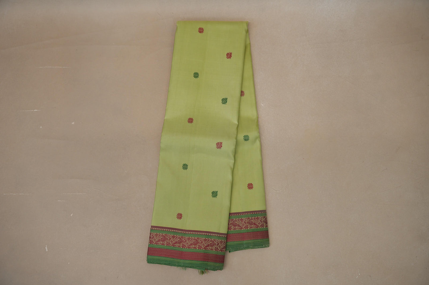 Pista Green Thread Woven Vintage Kanjivaram Silk Saree  body zoom