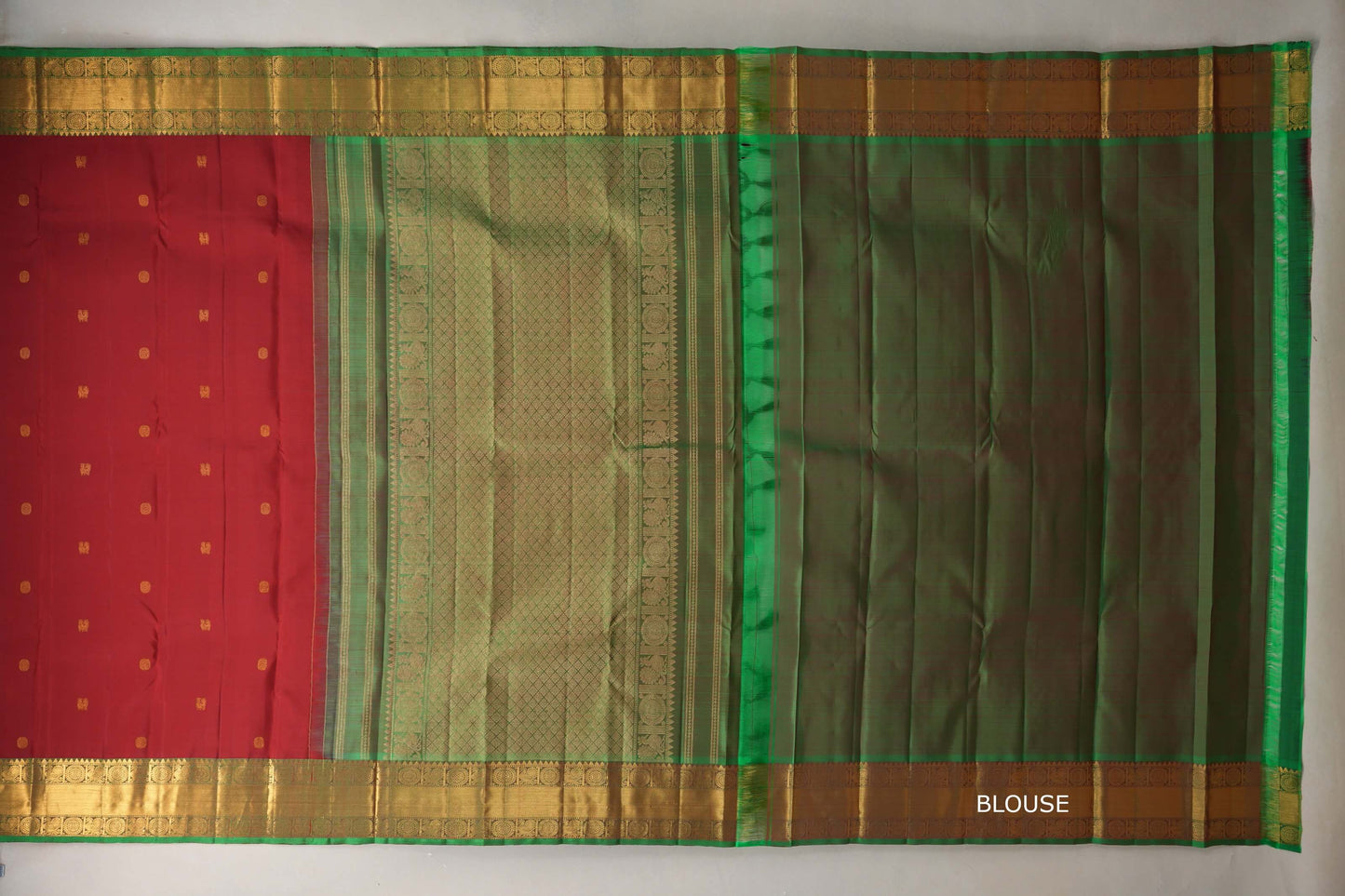 Reddish Maroon with forest green Borders Vintage Kanjivaram Silk Saree SS9912