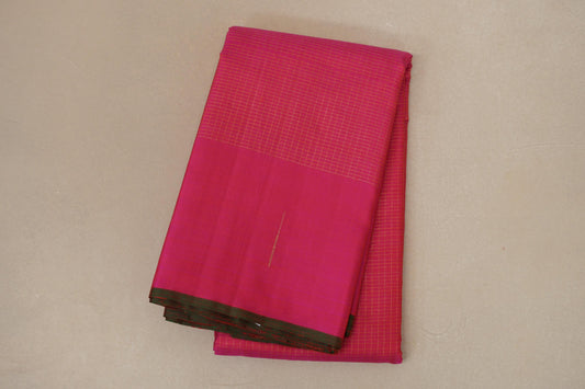 folded Rani Pink Borderless Vintage Kanjivaram Silk Saree