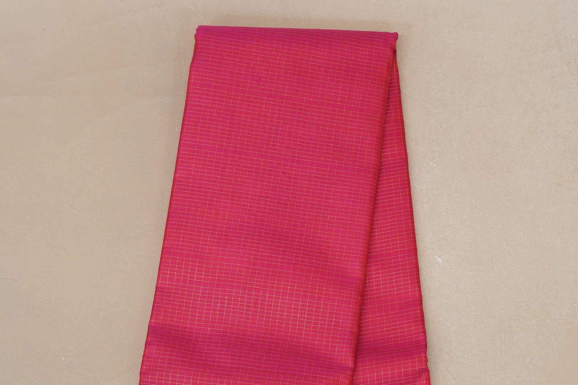 Rani Pink Borderless Vintage Kanjivaram Silk Saree body zoom