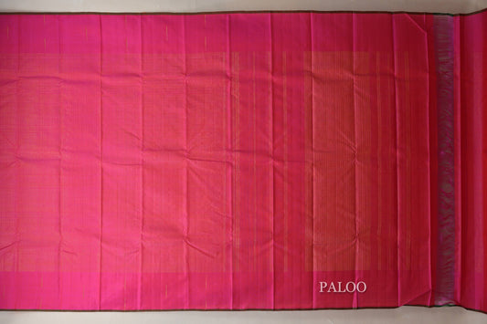 Rani Pink Borderless Vintage Kanjivaram Silk Saree paloo