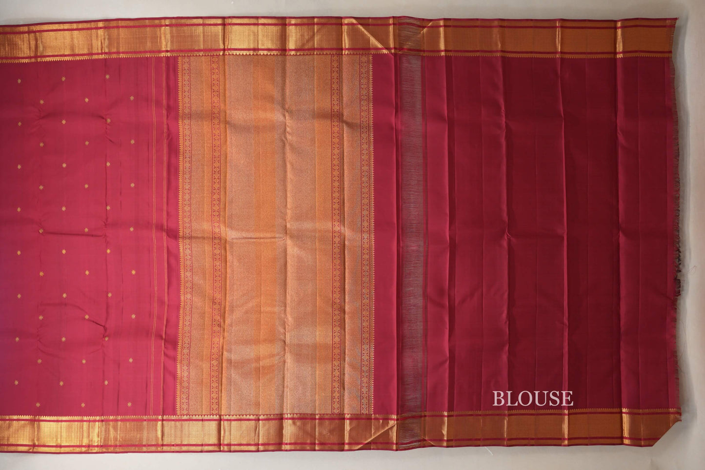 Reddish Maroon Vintage Kanjivaram Silk Saree blouse