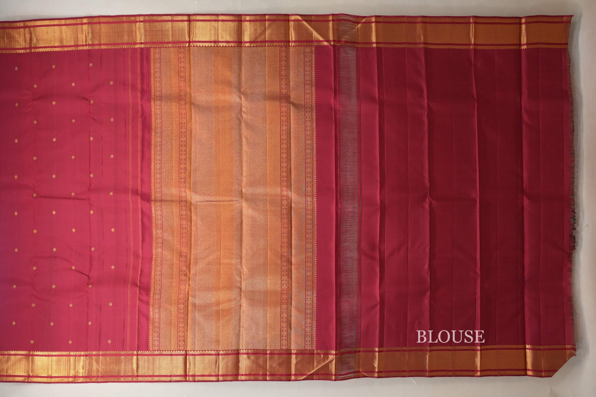Reddish Maroon Vintage Kanjivaram Silk Saree blouse