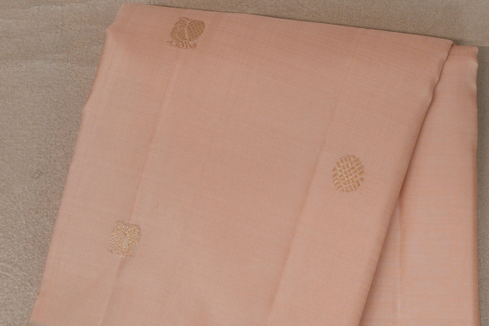 Light peach with Light Aqua Blue border Vintage Kanjivaram Silk Saree  body