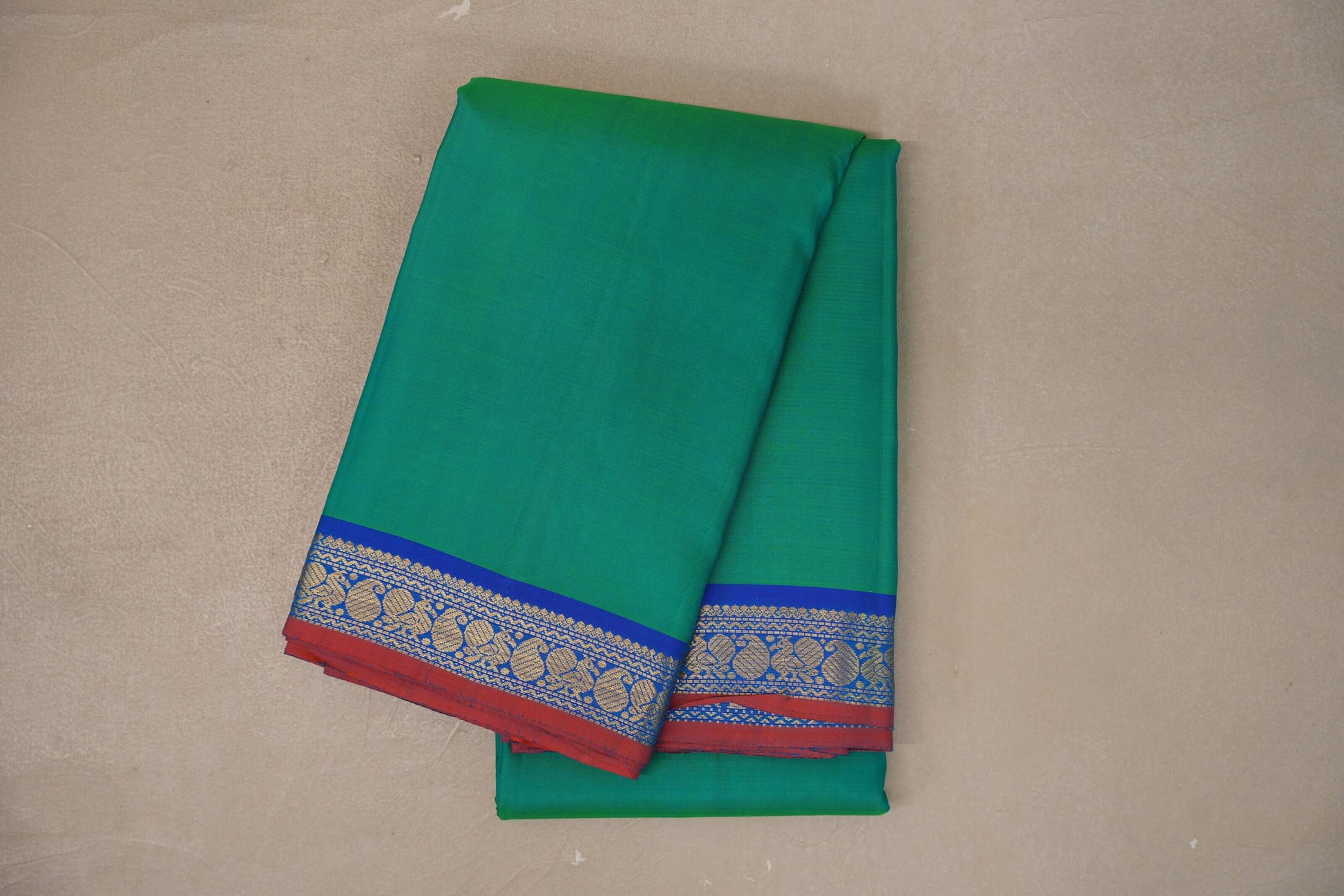Dual tone of Green and Blue Vintage Kanjivaram Silk Saree