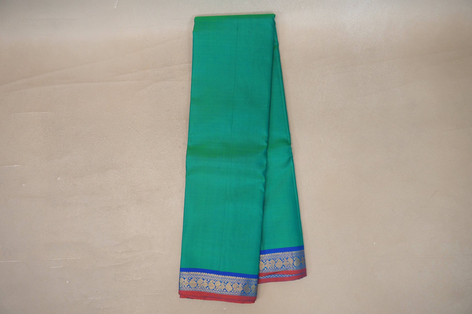 Dual tone of Green and Blue Vintage Kanjivaram Silk Saree