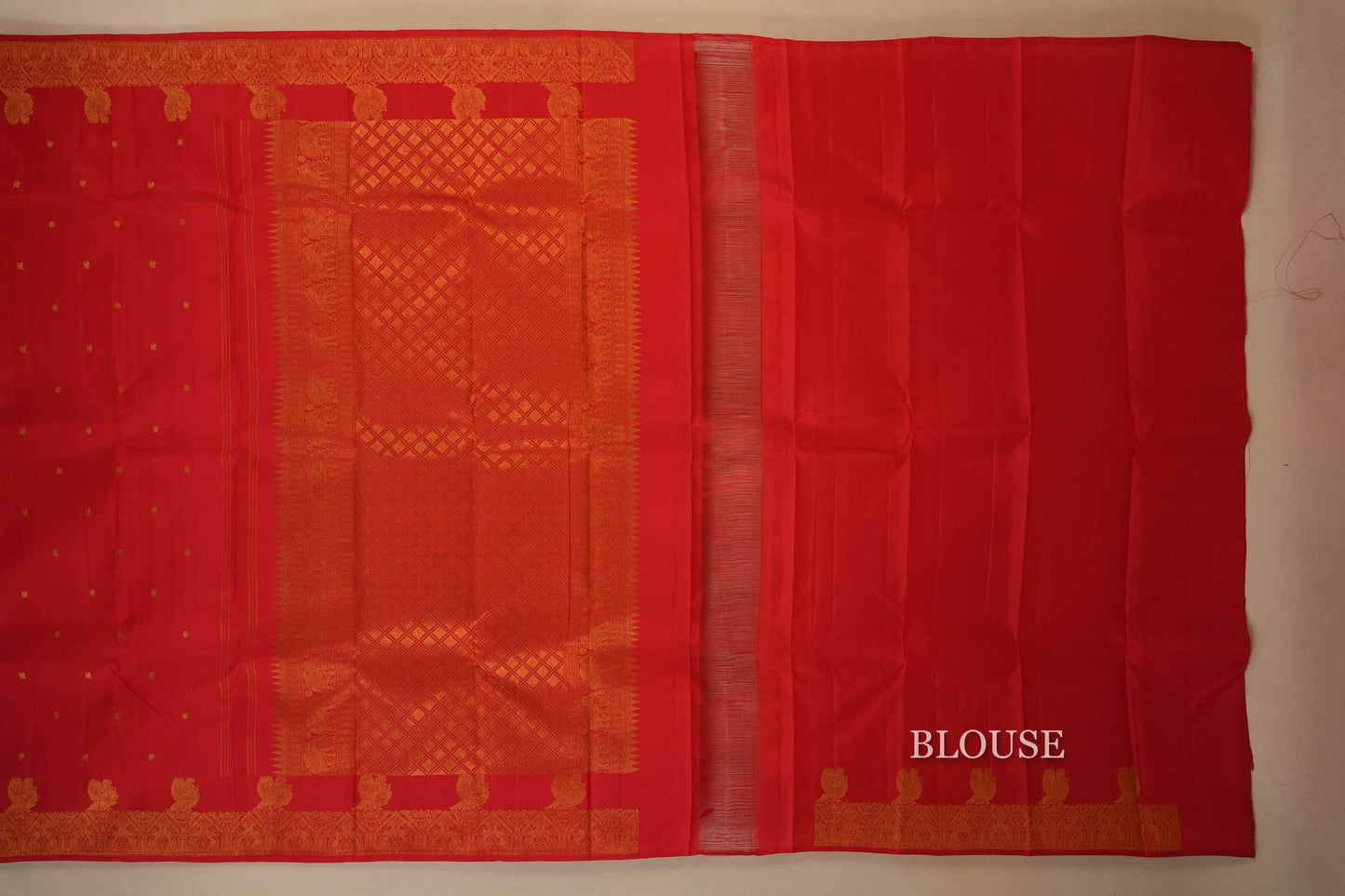 Red Kanjivaram Silk Saree blouse
