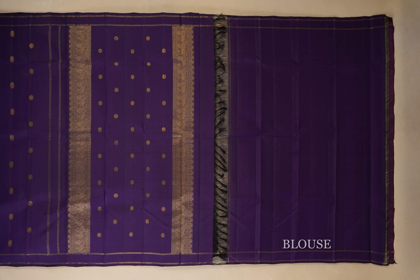 Dark Purple Kanjivaram Silk Saree Blouse