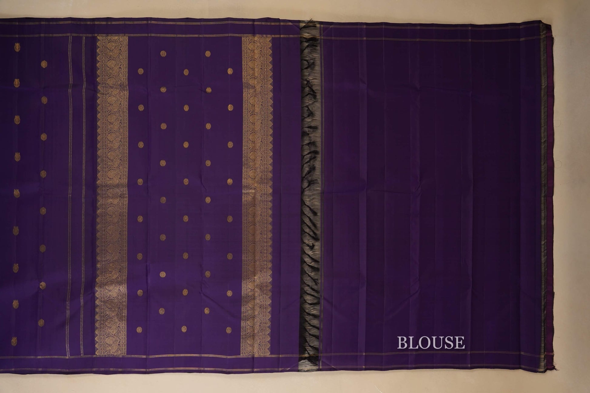 Dark Purple Kanjivaram Silk Saree Blouse
