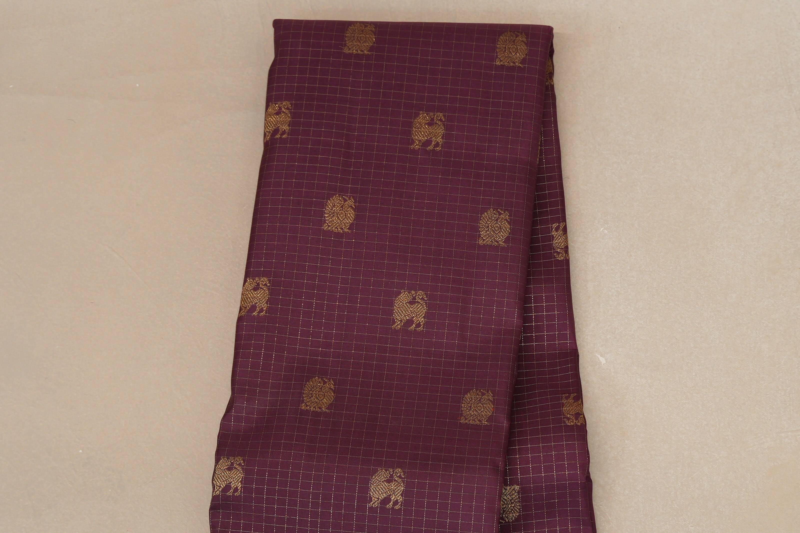 Deep Plum Heirloom Kanjivaram Silk Saree  body zoom