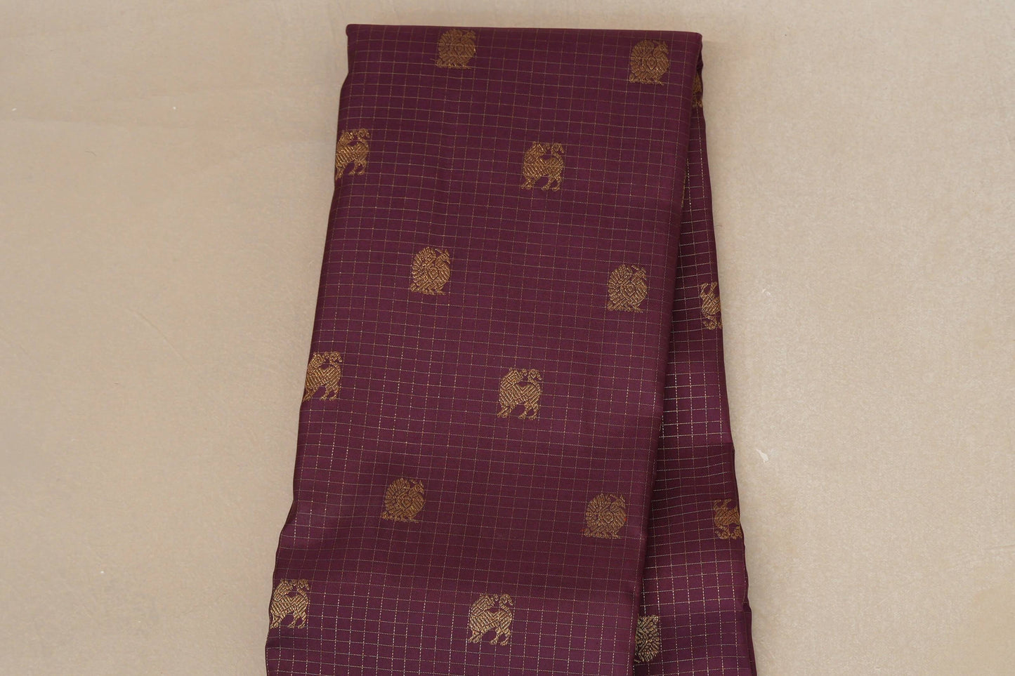 Deep Plum Heirloom Kanjivaram Silk Saree  body zoom
