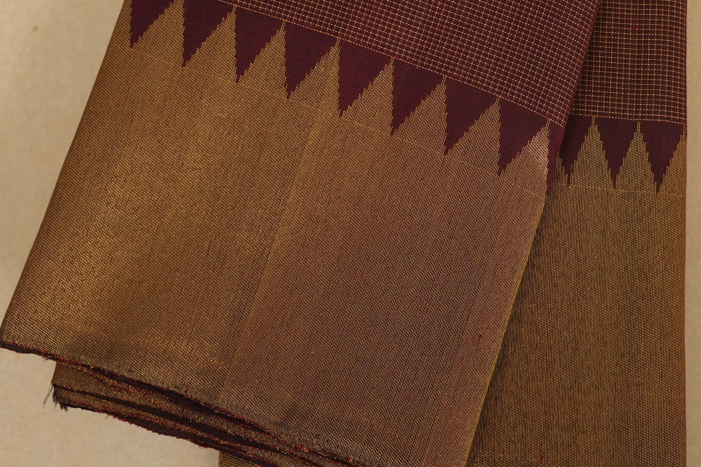 Deep Maroon Vintage Kanjivaram Silk Saree border