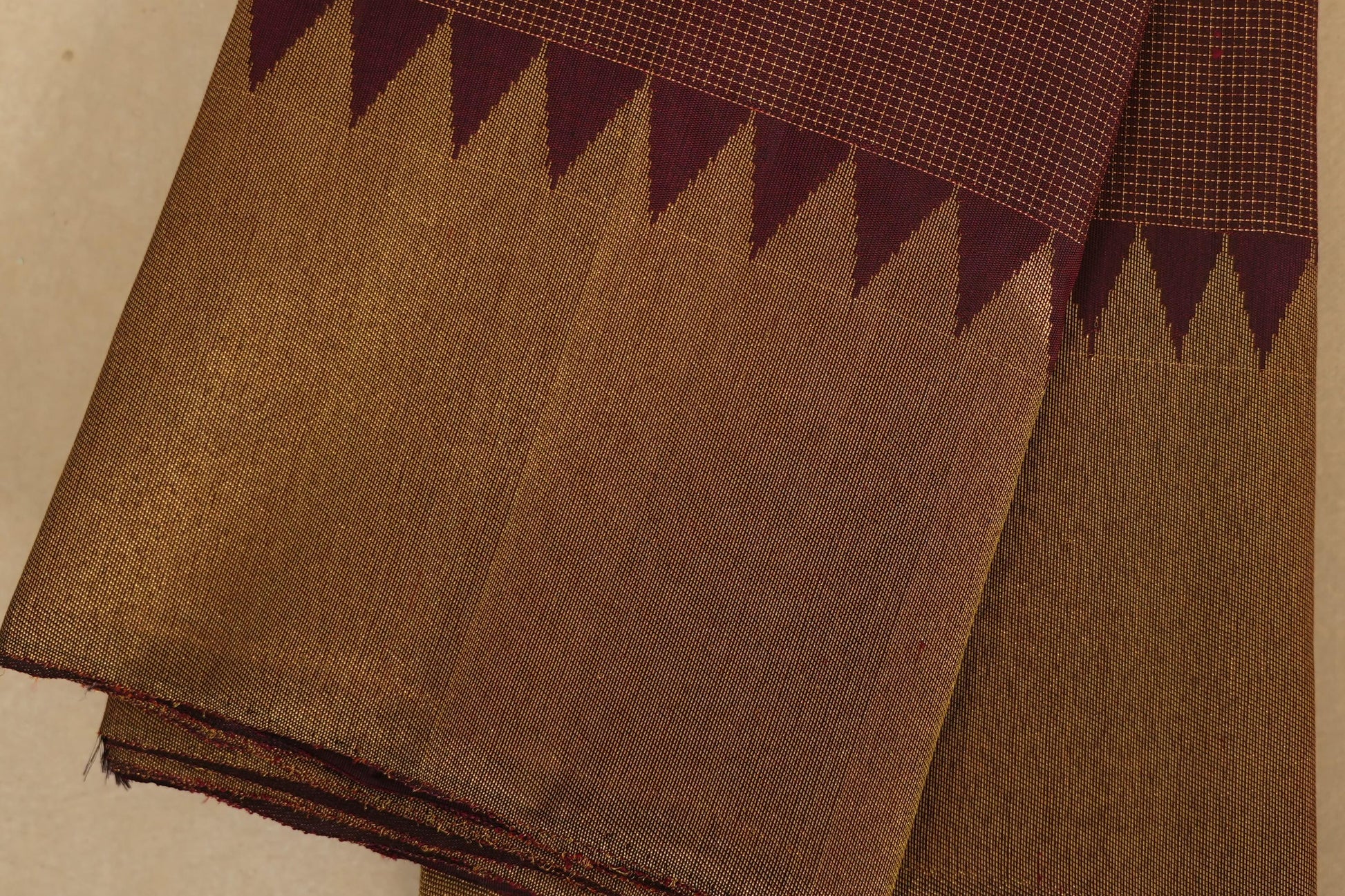 Deep Maroon Vintage Kanjivaram Silk Saree border