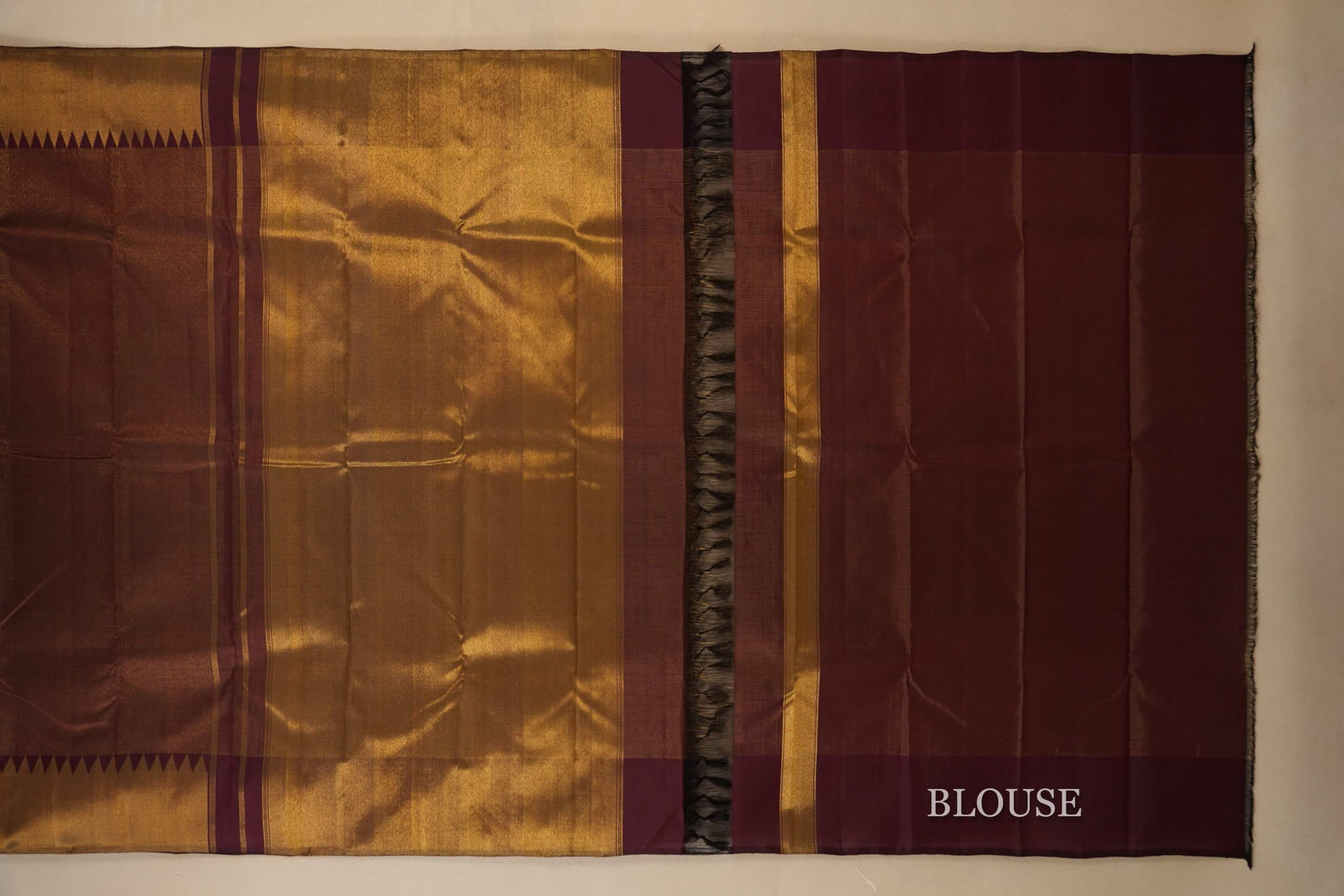 Deep Maroon Vintage Kanjivaram Silk Saree blouse
