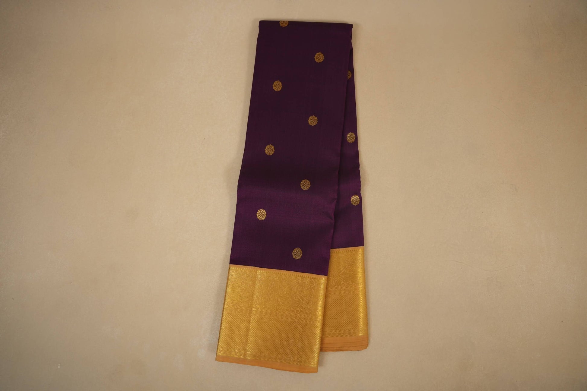 Dark Purple vintage Kanjivaram Silk Saree 