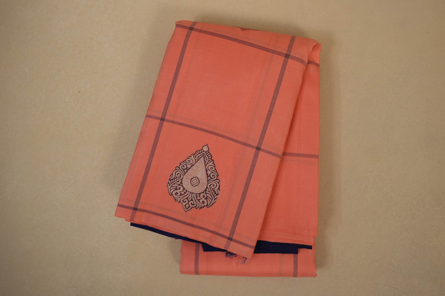 Peach Pink Kanjivaram Silk Saree 