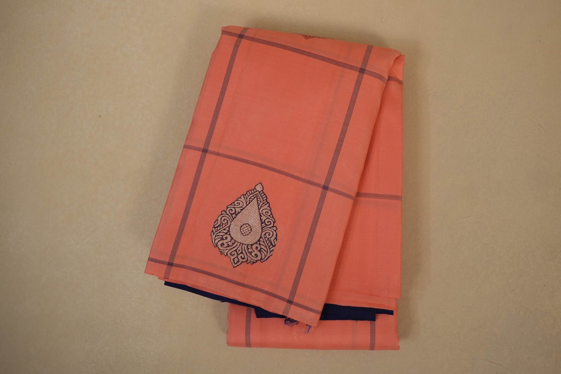 Peach Pink Kanjivaram Silk Saree 