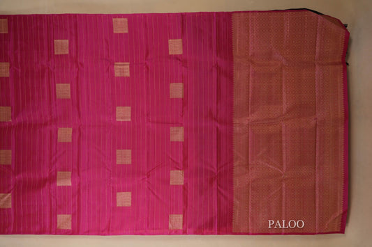 Pink Kanjivaram Silk Saree paloo