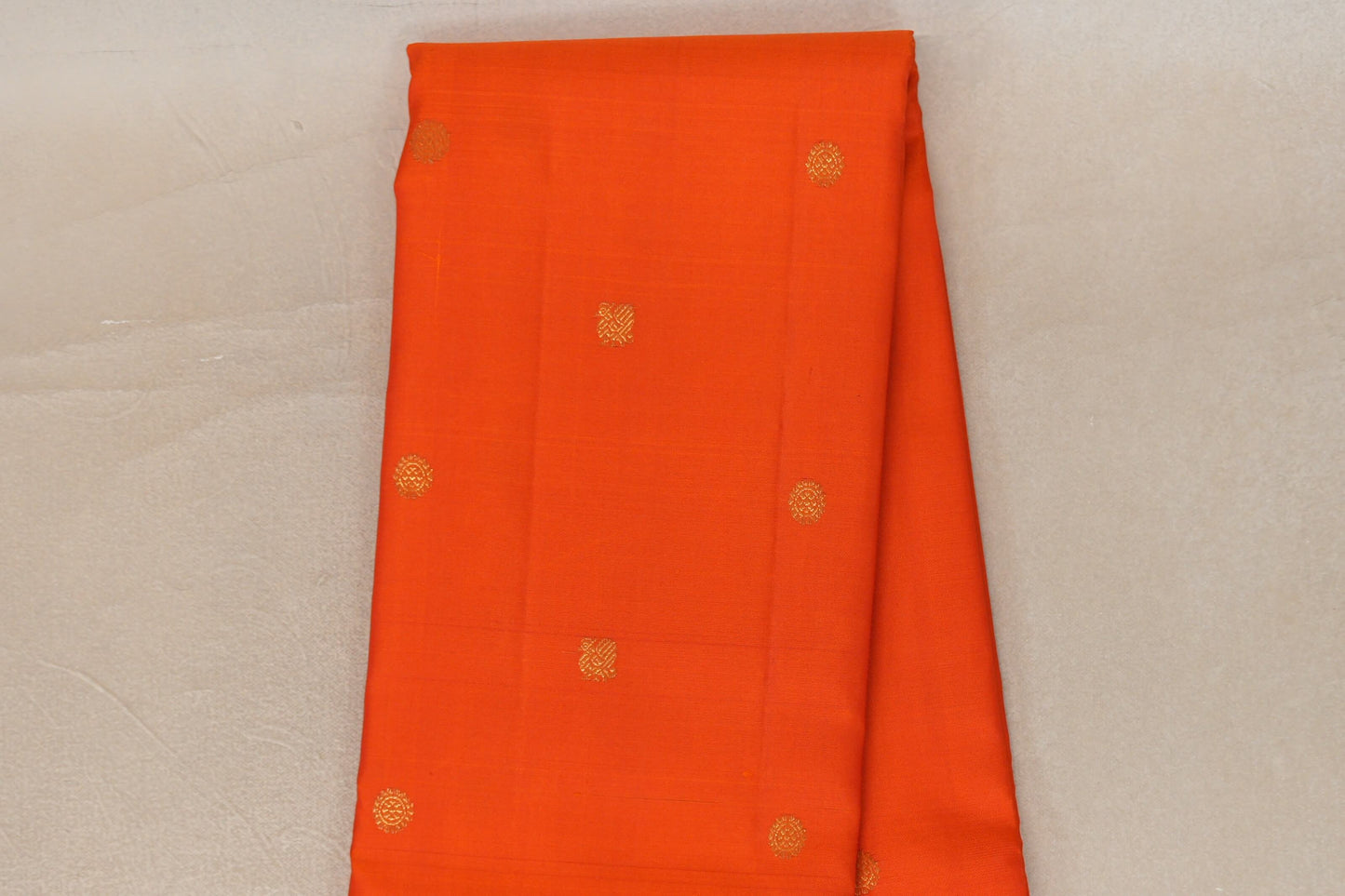 Bright Orange with Bright Pink Borders Vintage Kanjivaram Silk Saree body