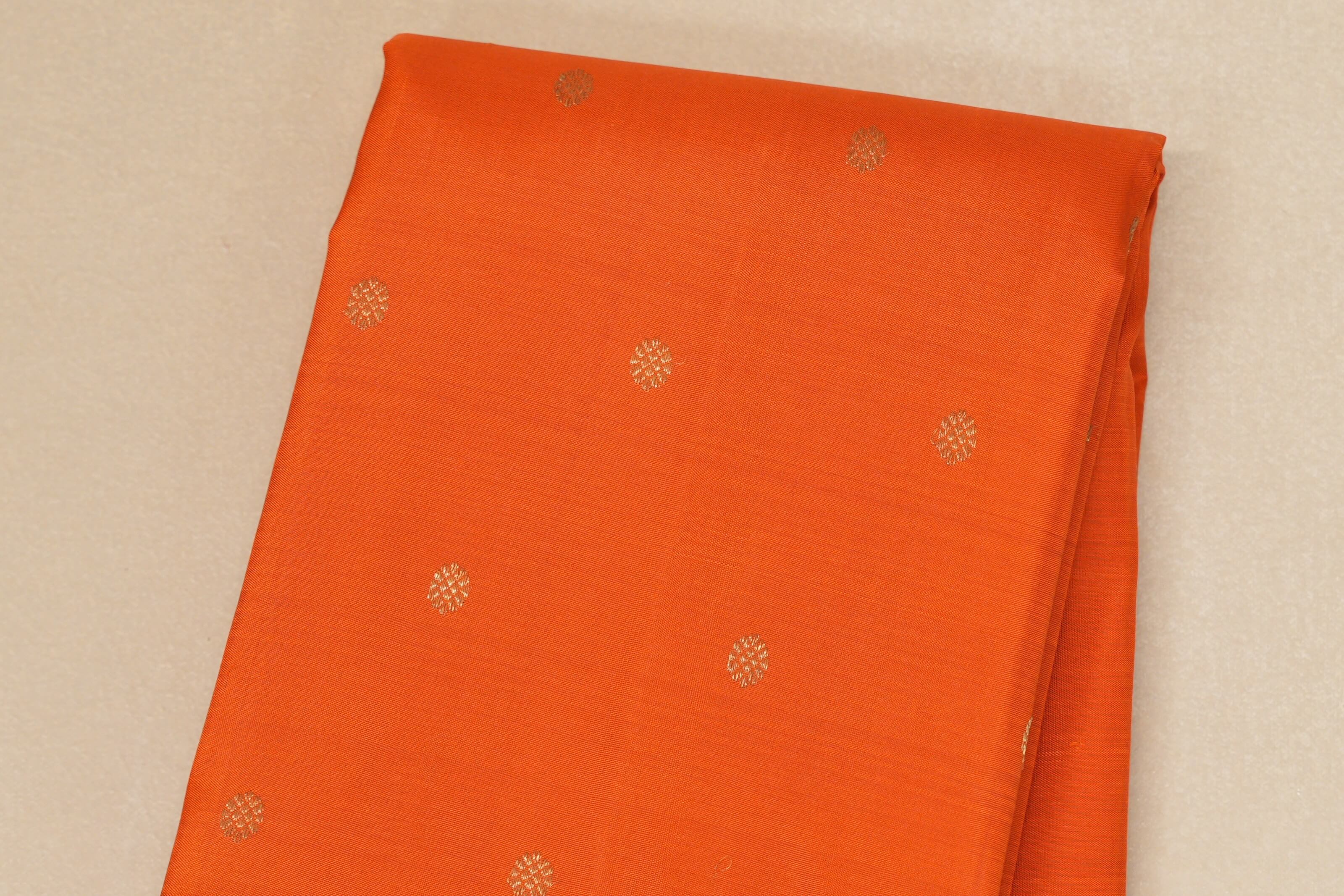 Orange with pink border Heirloom Kanjivaram Silk Saree body